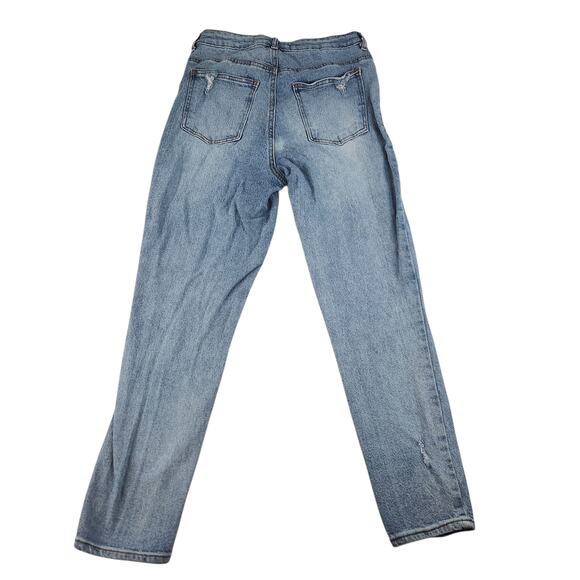 Ashley Mason Jeans 9 Bleached Stone Washed Light Denim Ripped Destroyed Mom - Picture 2 of 14